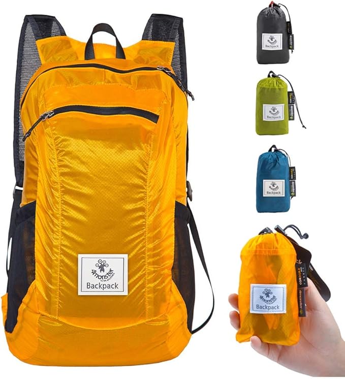 4Monster Hiking Daypack,Water Resistant Lightweight Packable Backpack for Travel Camping Outdoor