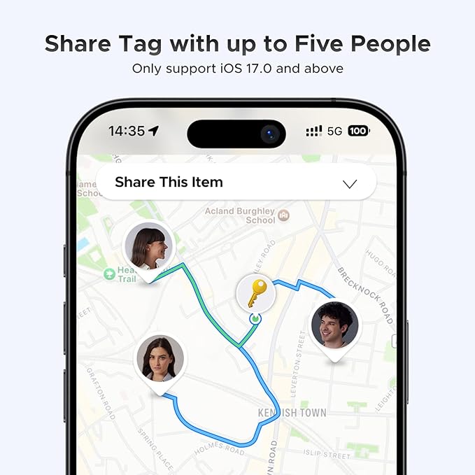 UGREEN 2Pack FineTrack Smart Finder Compatible with Apple Find My (iOS Only) 2-Year Replaceable Battery Bluetooth Tracker Tags, Item Finder Smart Tag for Key Luggage Passport