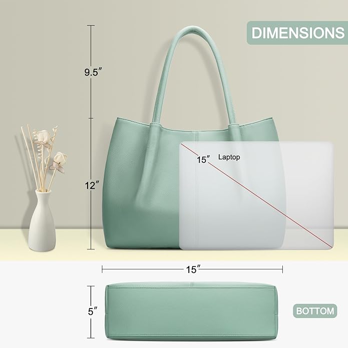 KKXIU Tote Bag for Women Vegan Leather Shoulder Purse Large Capacity Travel Bag