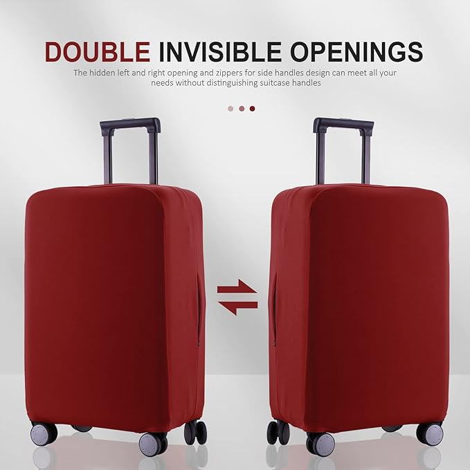 Travel Luggage Cover Suitcase Protector Scratch-Resistant Fit 19-31 Inch Suitcase, Not Included Suitcase (Claret, SX(22-23 inch))