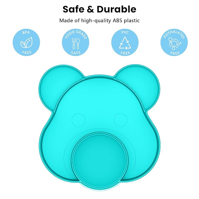 BlueOrigin Car Seat Snack Tray - Travel Tray for Kids Car Seat, Stroller, Booster and Anywhere with a Cup Holder, Toddler Road Trip Essentials Food Plate for Snacks, Toys, Entertainment (Teal)