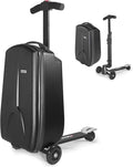 iubest Scooter Luggage Carry On Scooter Suitcase for Kids Age 4-15, Detachable & Foldable 4 in 1 Kids Suitcase, Multifunctional Ride On Travel Trolley Scooter Combo-Black