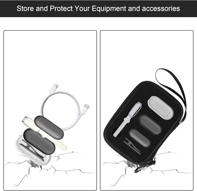 YouKnow Hard Case Compatible with PLAUD NotePin AI Voice Recorder - with Custom Foam Insert Holds Recorder, Magnetic Pin, Clip, Dock, Wristband & Cable (Case Only) (Black)
