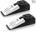 2 Pack Door Stop Alarm, Door Stopper with 120DB Security Alarm, Floor Wedge Door Stop Siren, Door Security Devices for Traveling, Apartment, Hotel and Home, Black