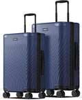 ECOHUB Hardside Expandable Carry On Luggage Sets, Recycled PC 20/24" Rolling Luggage Airline Approved with Spinner Wheels & TSA Lock, Lightweight Hardshell Travel Suitcase, 20+24 inch Carry-on Blue