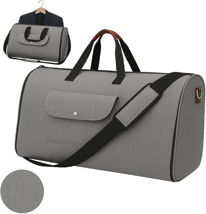 Convertible Garment Bag for Travel – 2 in 1 Carry On Duffel Suit Bag with Shoulder Strap – Hanging Weekender Suitcase for Men & Women, Ideal for Business & Overnight Trips