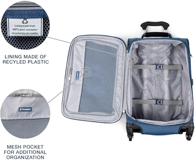 Travelpro Maxlite 5 Softside Expandable Carry-On Luggage with Spinner Wheels, Lightweight, 21-Inch —Ensign Blue