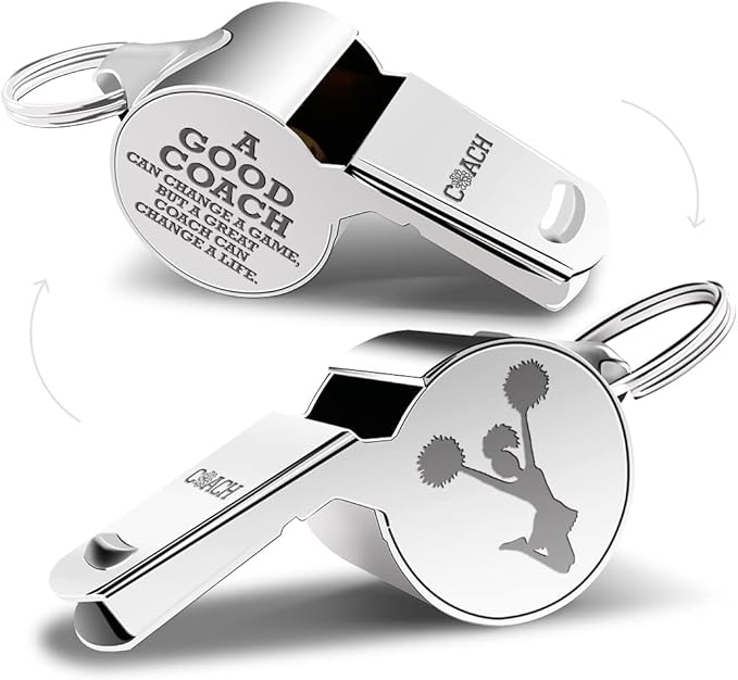 Whistle Thank You Cheerleading Gifts for Coaches Teachers Whistle Emergency Coach Referee Lifeguard Loud Whistle for Women Referees Coaches Sports Coaches Whistle with Lanyard Cheer Coach Gift.