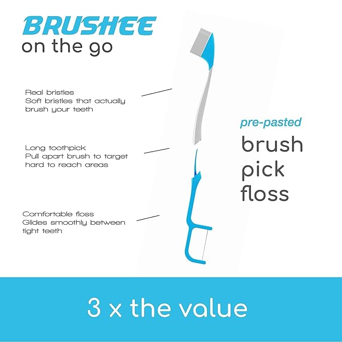 The Evolution of Oral Care | 4-in-1 Tool (Paste + Brush + Floss + Pick) | Individually Wrapped | Disposable | Prepasted Travel Toothbrushes | Small Adult Toothbrush - (24-Pack)