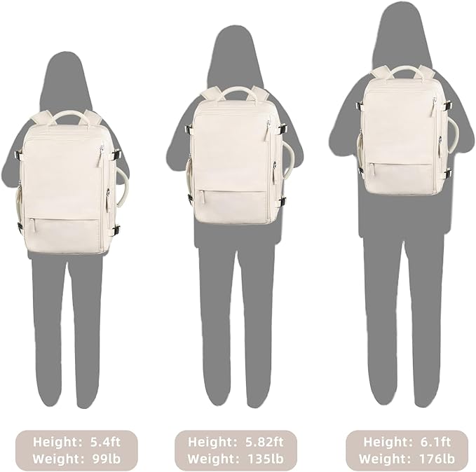 Travel Backpack for Women, Large Carry On Backpack for Travel, Waterproof Backpack Personal Item, Backpack for Women, laptop backpack 17.3 inch, College Bag Casual Daypack, Beige