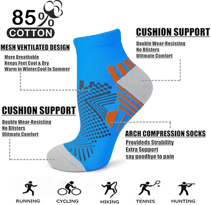 Iseasoo Copper Compression Socks for Men & Women – Plantar Fasciitis Relief, Ankle Support & Circulation – Running & Recovery