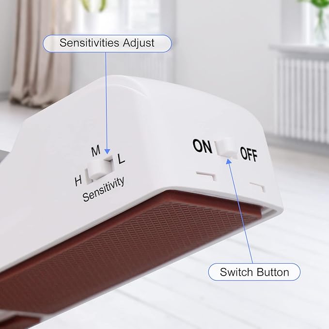 2 Pack Door Stop Alarm, Door Stopper with 120DB Security Alarm, Floor Wedge Door Stop Siren, Door Security Devices for Traveling, Apartment, Hotel and Home, White
