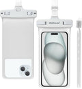 wellhouse Waterproof Phone Pouch, Waterproof Phone Case for iPhone 16 15 14 13 12 Pro Max XS Samsung, IPX8 3D Cellphone Dry Bag Beach Essentials (1 Pack - White7.0, 7 inch)