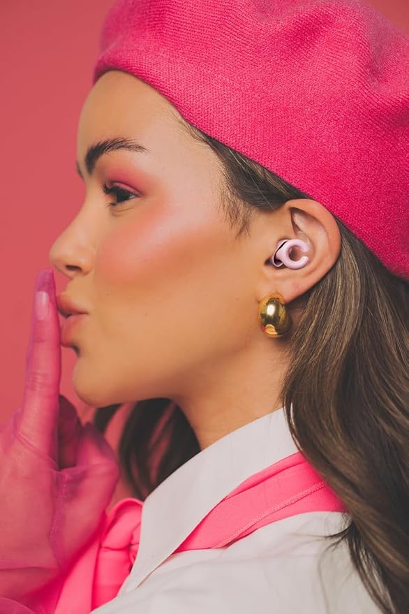 Ear Plugs, Reusable Soft Silicone Plugs with Horseshoe Shape for Comfort, Designed for Sleep and Loud Noises, 17dB (NRR) Noise Reduction Rating, Pink, 1 Pair with Portable Travel Case