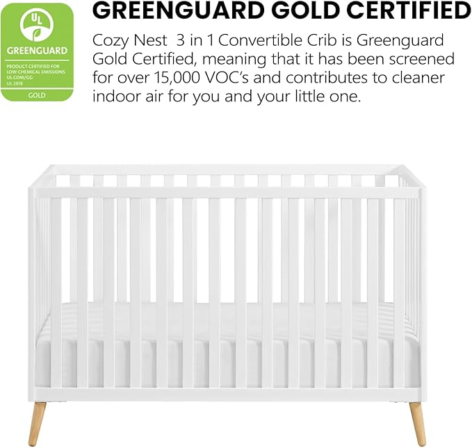 Oxford Baby Cozy Nest Convertible Island Crib, Snow White/Natural