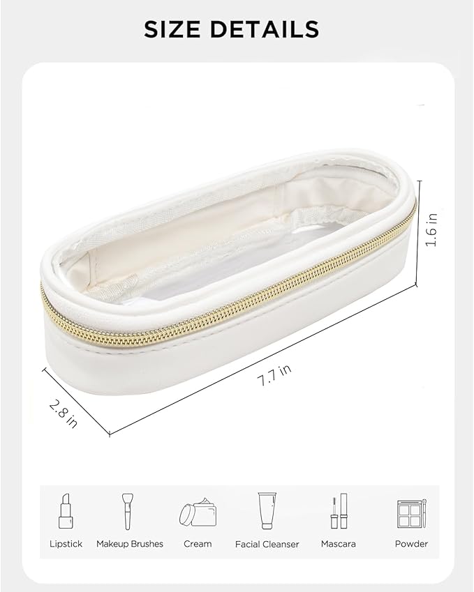 Clear Makeup Bag Small, TSA Approved Portable Toiletry Bag with Zipper Cosmetic Travel Bag Makeup Organizer Case Mini Makeup Pouch for Purse Car Organizer Bag for Women Men