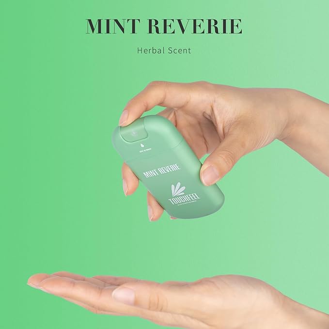 Power Mist Hand Sanitizer Spray, Scented Hydrating Hand Sanitizers Travel Size Refillable, Pocket Portable 1-Pack (Mint Reverie) 0.93Fl Oz 460-Sprays Each