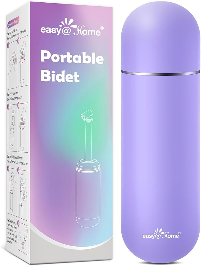 Easy@Home Portable Peri Bottle for Postpartum & Perineal Care: Handheld Bidet Perfect for Personal Hygiene Cleaning & Travel Friendly | 380ml Leakproof & Convenient Design | BPA-Free | EPB-01 Purple