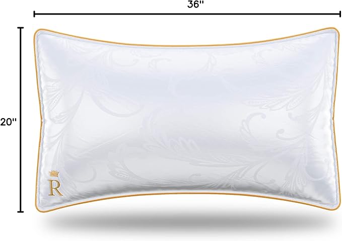 Royal Therapy Pillows King Size Set of 2, Down Alternative Bed Pillows, Adjustable King Size, Jacquard Cotton, for All Sleepers, Side Sleeper Pillow, 2 Pack