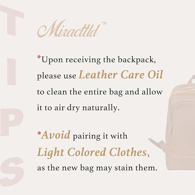 Leather Backpack for Men 15.6" Laptop Backpack 100% Madagascar top-Grain Leather Backpack Light Brown Medium Size