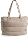BAGSMART Tote Bag for Women, Lightweight Puffy Tote Bag with Compartments Shoulder Bag Handbag for Travel, Work, Gym,