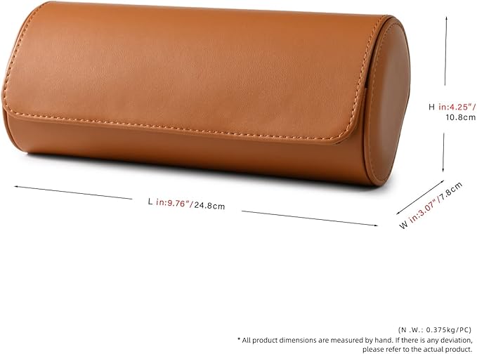 Oirlv Premium Leather Watch Roll Travel Case 3-Slot Watch Box for Men and Women Storage & Organizer Display, Anniversary Birthday（Brown）