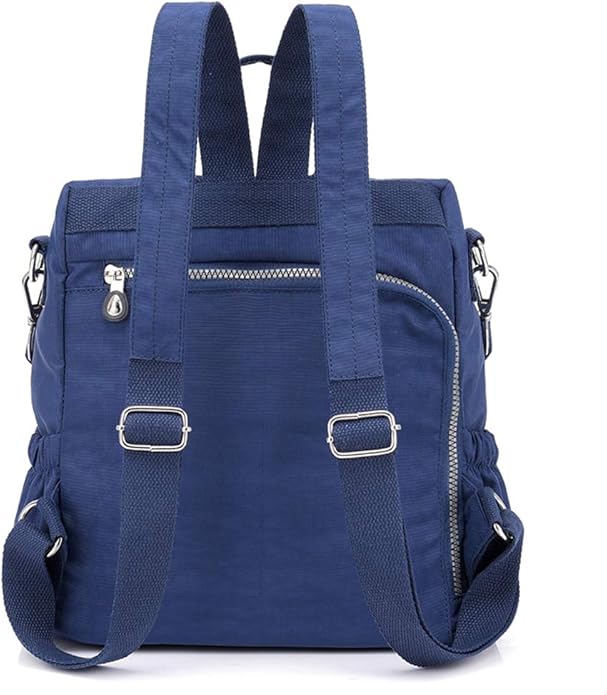 MINTEGRA Women Shoulder Backpack Multi-Pocket Nylon Purse Large Capacity Waterproof Casual Daypack