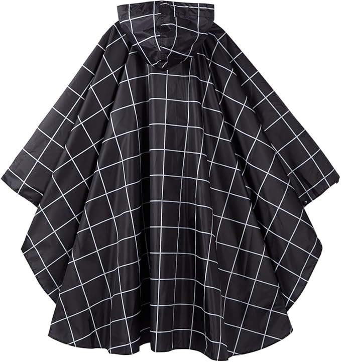 Rain Poncho Jacket Coat Hooded Zipper Style for Women/Men/Adult with Pocket