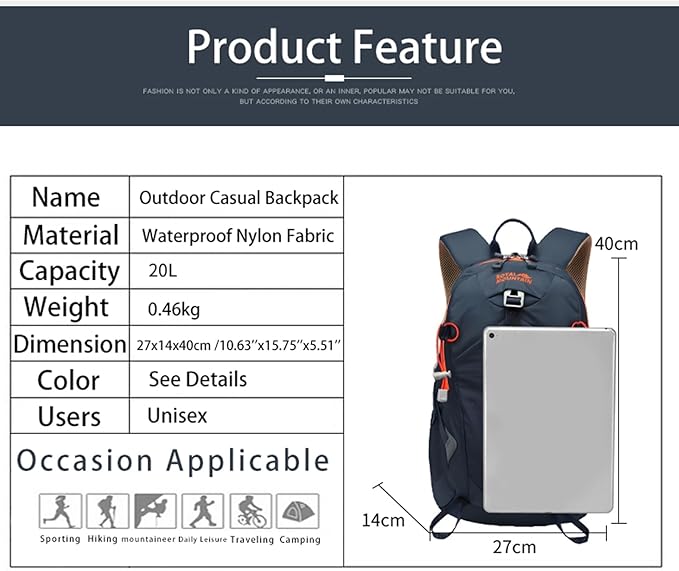 Hiking Backpack 30L Foldable Travel Daypack For Women Men,Camping Daypack Backpacks Lightweight,Durable Hiking Backpack Fit For Hiking,Daily Commuting,Short Trips.(With Rain-cover)