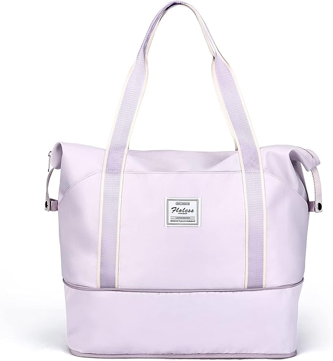 Travel Duffel Bag, Sports Tote Gym Bag, Shoulder Weekender Overnight Bag for Women