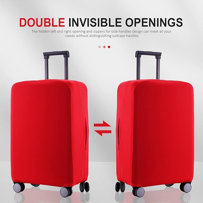 Travel Luggage Cover - Scratch-Resistant Fit 19-31 Inch, Red, 3XL (32-33inch)