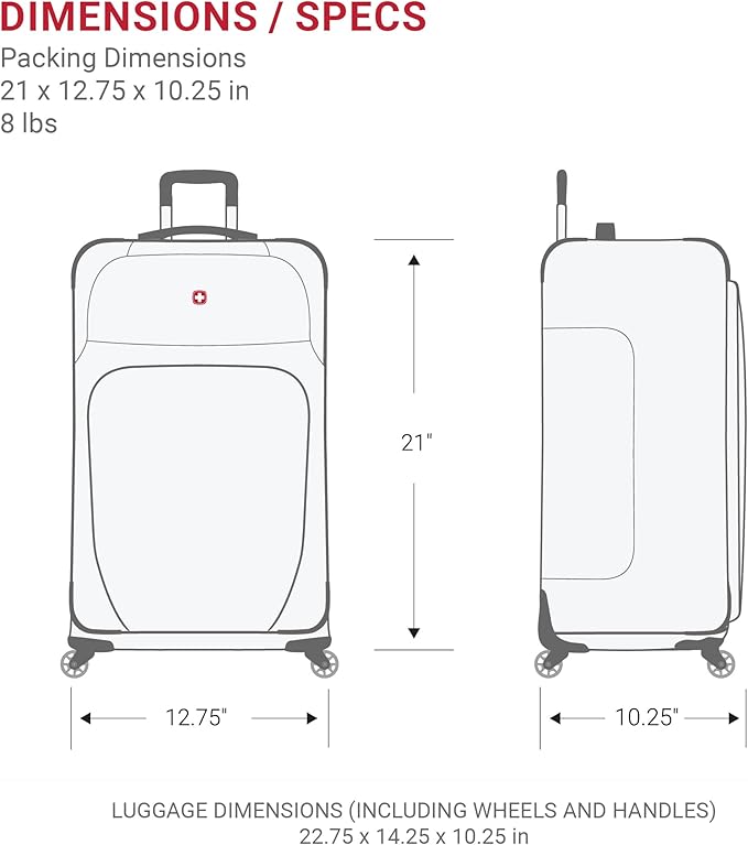 SwissGear Sion Softside Expandable Luggage, Teal, Carry-On 21-Inch