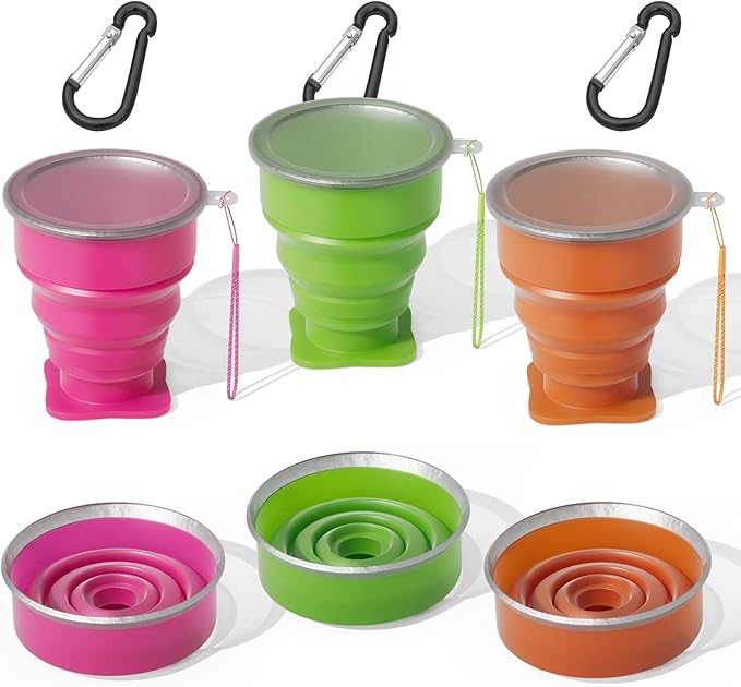 Collapsible Cup - Silicone Foldable Cup-Expandable Folding Drinking Reusable Portable Mugs Cups For Travel, Camping, Hiking, Survival, Car, Picnic, Beach, Holiday Vacation, Outdoor Sports Green