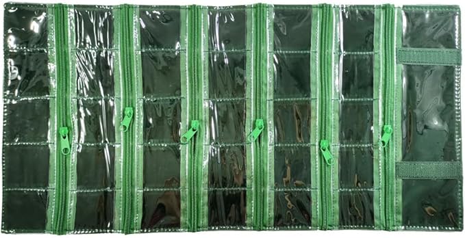 Travel Jewelry Roll Bag Portable Organizer Pouch With Grids&PVC Cover Storage Bags for Necklace, Bracelet, Bracelet,Ring, Badge, Pendant