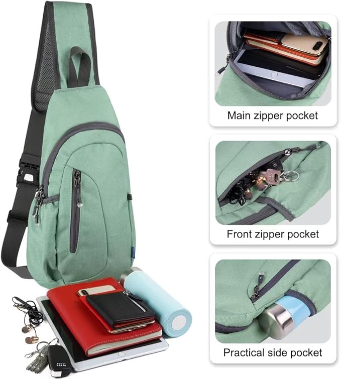 TITECOUGO Small Sling Bag, Lightweight Crossbody Backpack for Men Women, Shoulder Bag for Sports and Outdoor