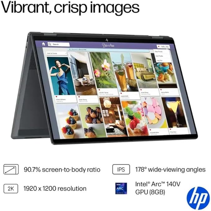 HP OmniBook X Flip 16 2-in-1 Laptop: 16" FHD+ Touchscreen, Intel Core Ultra 7, 16GB RAM, 1TB SSD, w/Pen & Lifetime Office - Copilot+ AI PC, Windows 11
