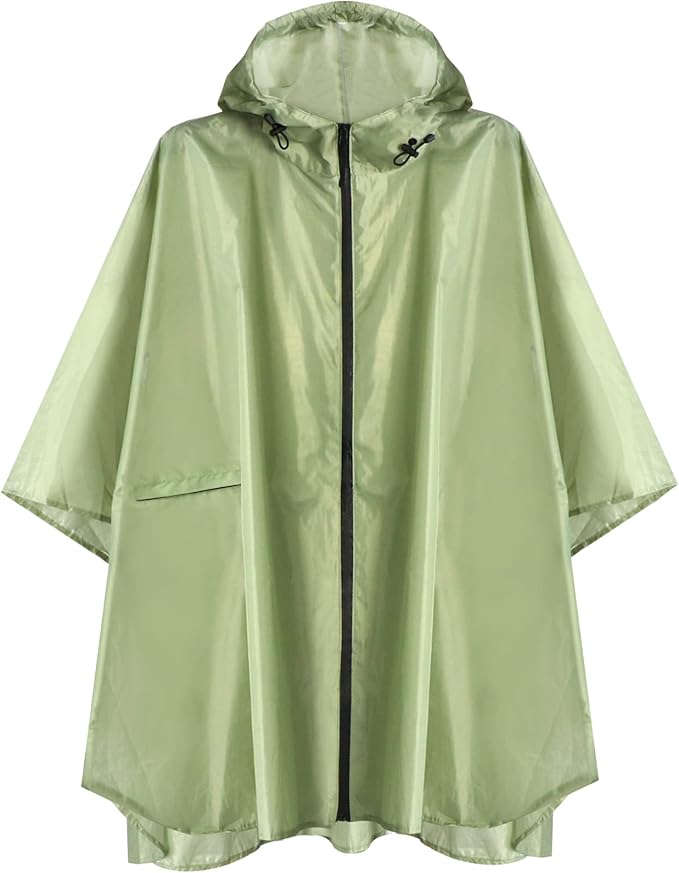 ANYOO Waterproof Rain Poncho Lightweight Reusable Hiking Hooded Coat Jacket for Outdoor Activities