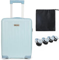 18-inch Carry-on Boarding Luggage: Equipped with Movable Wheels, TSA Approved,Under the Seat, Hard Shell Construction, Lightweight Bag with Essential Accessories (Baby Blue)