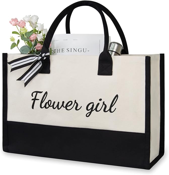 TOPDesign Canvas Tote Bag, Bridal Shower Gifts for Bride, Wedding Bachelorette Bride Gifts Shoulder Bag