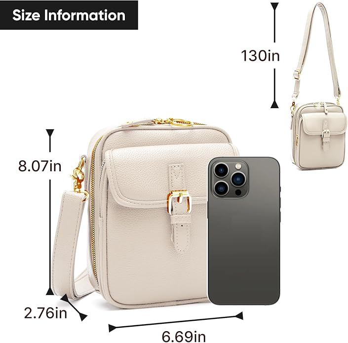 1060 Leather Crossbody Bags for Women Anti-Theft Vegan Purse with Card Slots, Travel Shoulder Bag, Waterproof Crossbody Purse