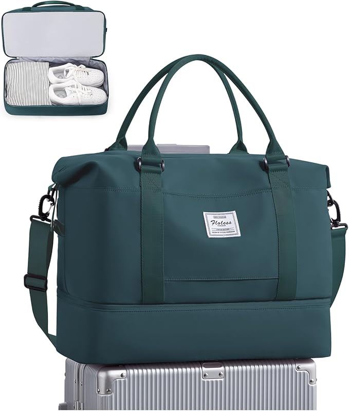 Travel Duffel Bag, Sports Tote Gym Bag, Shoulder Weekender Overnight Bag for Women