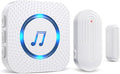 Door Chime,Wireless Door Open Alarm-SANJIE Door Entry Chime with 26 Chimes 5 Adjustable Volume Mute Mode for Business/Home/Store, Pool Alarm with 500ft Range LED Indicators, 1 Receivers + 1 Sensors