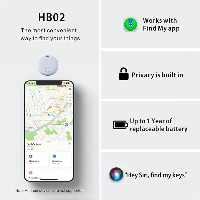 Reyke Smart Tag, Air Tracker Luggage Tracker, Works with Apple Find My (iOS Only), Item Locator for Key, Luggage, Backpack, Wallet, IP67 Waterproof, Blue