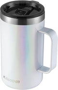 KXIAOCHEN 20oz Insulated Coffee Mug with Lid, Stainless Steel Coffee Cup, Double Wall Vacuum Coffee Tumbler with Handle, Premium Thermal Travel Coffee Mug (Pearl White)