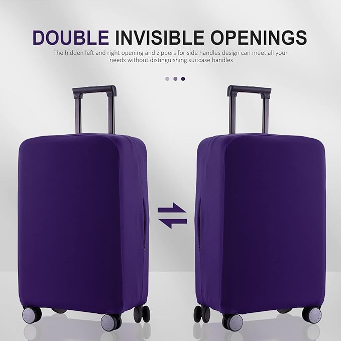 Travel Luggage Cover Suitcase Protector Scratch-Resistant Fit 19-31 Inch Suitcase, Not Included Suitcase (Purple, SX(22-23 inch))