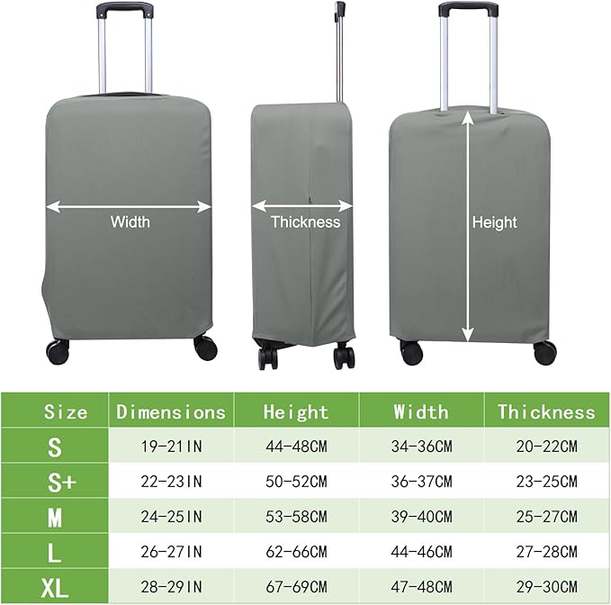 PATIKIL Luggage Cover, Suitcases Covers Elastic Carry on Cover Protector Washable Scratch-Resistant Fits 22-23 Inch Luggage for Travel Business Trips, Gray