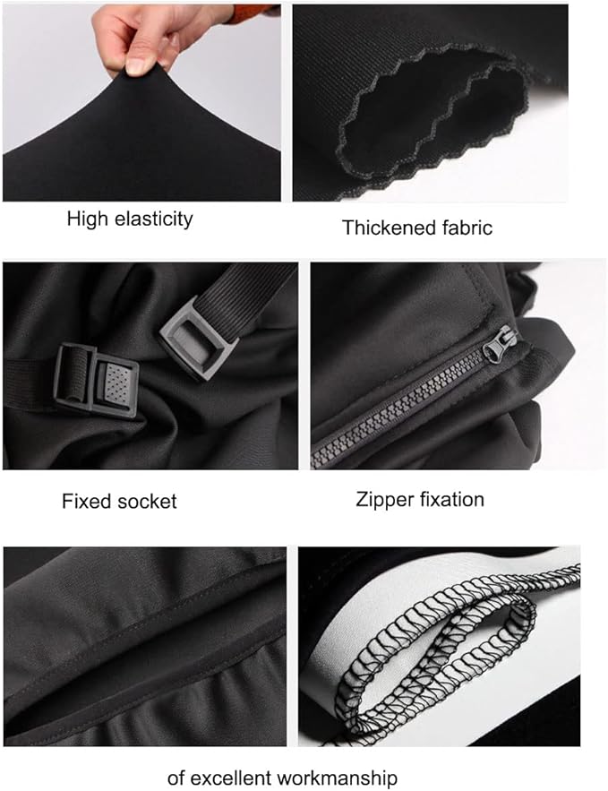 MosaiRudo Thicker Luggage Cover Elastic Suitcase Cover Protector Fits 18-32 Inch Suitcase Travel Accessories (Black, M)
