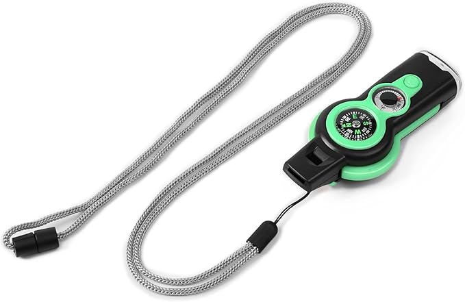 Emergency Survival Function Whistle, Outdoor Multifunctional Tool Safety Whistle with Lanyard, Ideal for Kayaking, Boating, Hiking, Camping, Climbing, Hunting, Fishing, Rescue Signaling