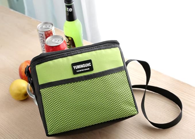 6 Can/5L Lunch Bag for Women Men Portable Lunch Box Small Cooler Bag Soft Collapsible Reusable Insulated Lunch Tote for Everyday Work Travel (Green)
