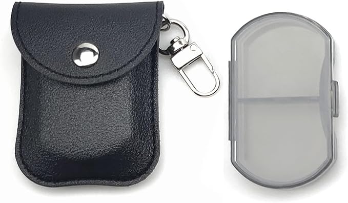 VOFOON Small Pill Organizer, Travel Pill Box for Purse, Keychain Pill Holder, Pocket Pill Container, 2 Times a Day Daily Portable Medicine Vitamin Case, Fish Oil Box, Supplement Box